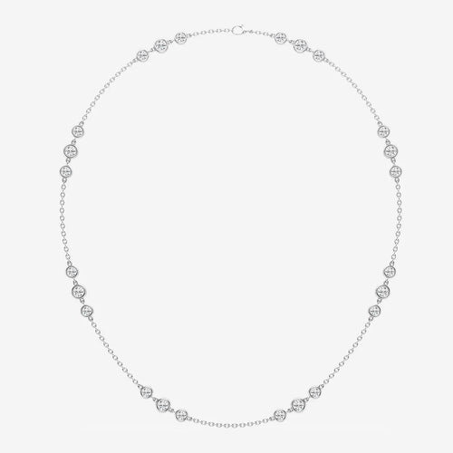 Round Lab Grown Diamond Station Necklace