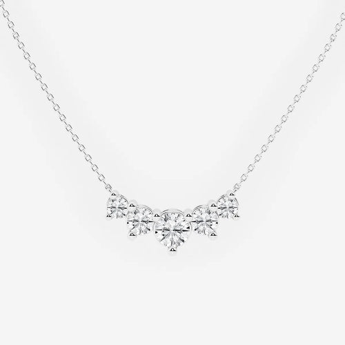Round Lab Grown Diamond Five Stone Demi Eternity Necklace