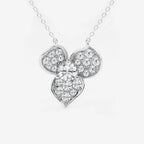 Round Lab Grown Diamond Pave Flower Pendant