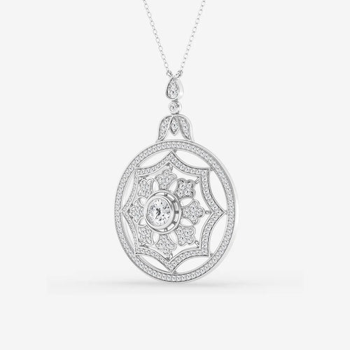 Round Lab Grown Diamond Vintage Pendant