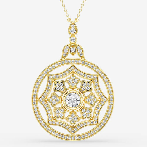 Round Lab Grown Diamond Vintage Pendant