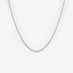 Round Lab Grown Diamond Graduated Riviera Necklace