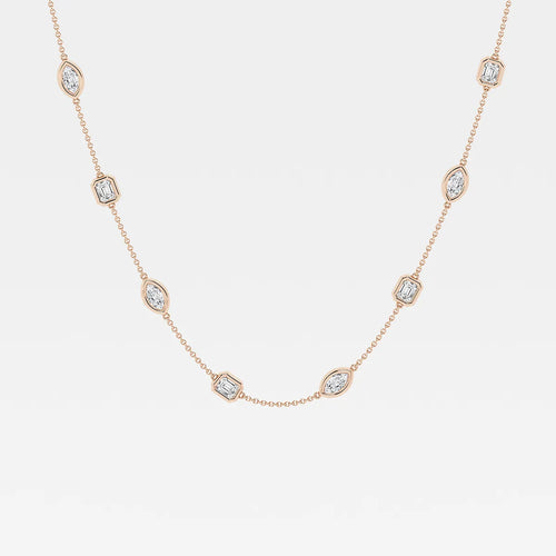 Marquise and Emerald Lab Grown Diamond Station Necklace