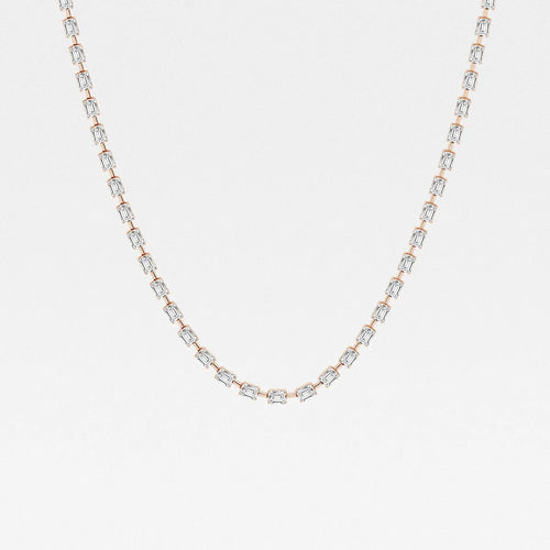Emerald Lab Grown Diamond East West Link Necklace