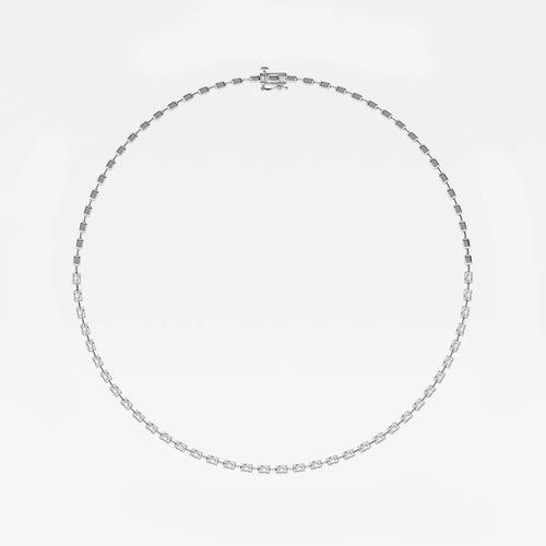 Emerald Lab Grown Diamond East West Link Necklace