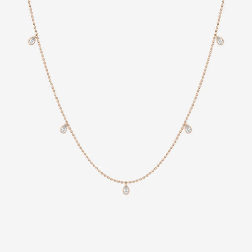 Pear Lab Grown Diamond Dangle Necklace with Adjustable Chain