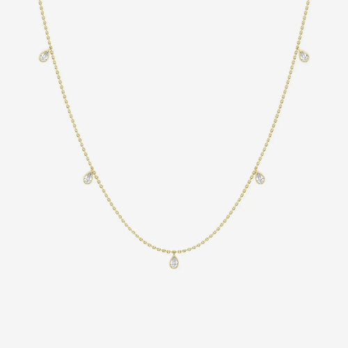 Pear Lab Grown Diamond Dangle Necklace with Adjustable Chain