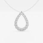 Round Lab Grown Diamond Teardrop Pendant with Adjustable Chain
