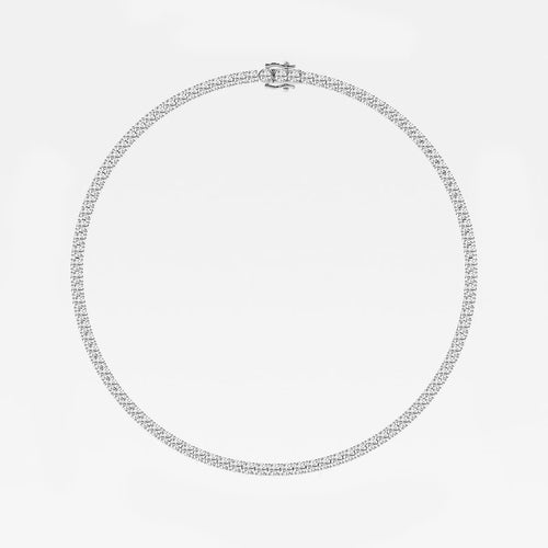 Round Lab Grown Diamond Four-Prong Tennis Necklace