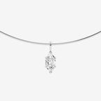 Marquise Lab Grown Diamond Solitaire Pendant with Omega Chain