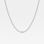 Oval Lab Grown Diamond Single Station Tennis Necklace