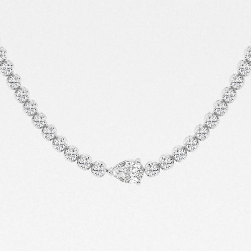 Pear Lab Grown Diamond Single Station Tennis Necklace