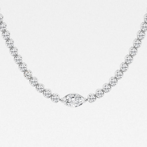 Marquise Lab Grown Diamond Single Station Tennis Necklace