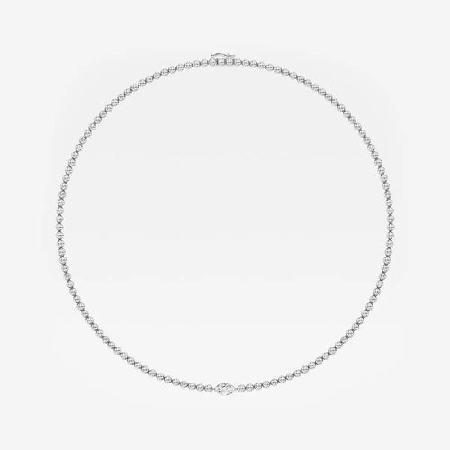 Marquise Lab Grown Diamond Single Station Tennis Necklace