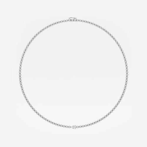 Pear Lab Grown Diamond Single Station Tennis Necklace