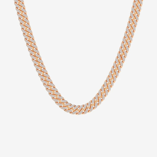 Round Lab Grown Diamond Cuban Link Necklace