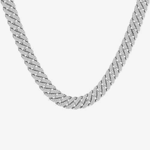 Round Lab Grown Diamond Cuban Link Necklace