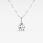 Round Lab Grown Diamond Hidden Halo with Diamond Bail Pendant
