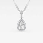 Pear Lab Grown Diamond Halo Pendant