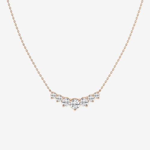 Round Lab Grown Diamond Seven Stone Demi Eternity Necklace