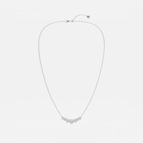 Round Lab Grown Diamond Seven Stone Demi Eternity Necklace