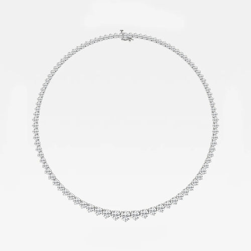 Round Lab Grown Diamond Graduated Riviera Necklace