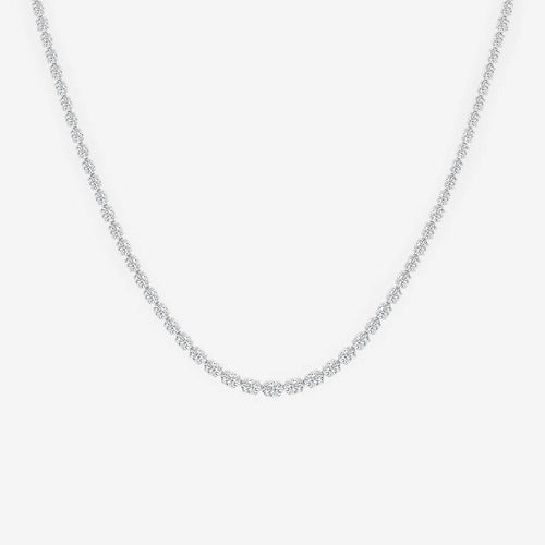 Oval Lab Grown Diamond East West Tennis Necklace