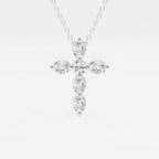 Round and Oval Lab Grown Diamond Floating Cross Pendant