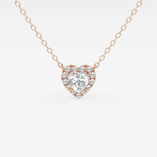 Heart Lab Grown Diamond Halo Pendant