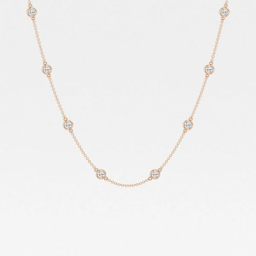 Round Lab Grown Diamond Station Necklace