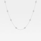 Round Lab Grown Diamond Station Necklace