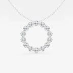 Round Lab Grown Diamond Circle Pendant with Adjustable Chain