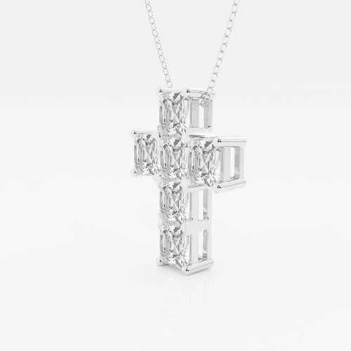 Asscher Lab Grown Diamond Cross Pendant