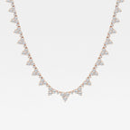 Round Lab Grown Diamond Graduated Bib Necklace