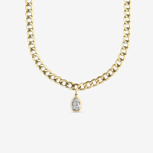 Pear Lab Grown Diamond Solitaire Necklace