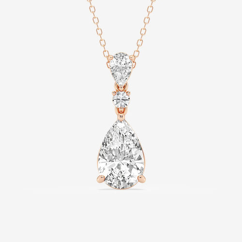 Pear Lab Grown Diamond Hinged Pendant