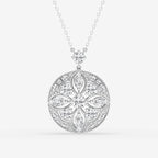 Round and Marquise Lab Grown Diamond Vintage Pendant