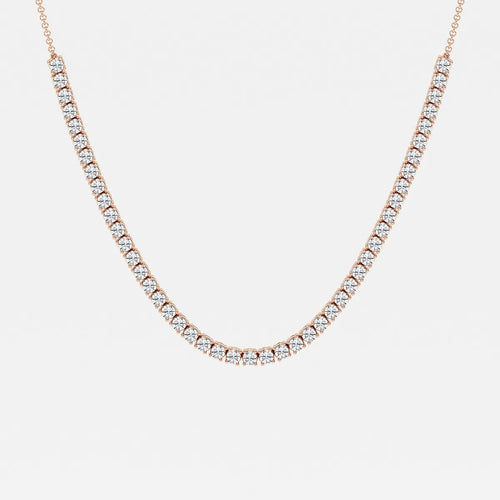 Round Lab Grown Diamond Adjustable Choker Tennis Necklace