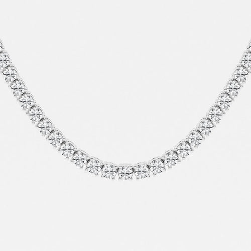 Round Lab Grown Diamond Adjustable Choker Tennis Necklace