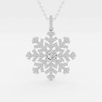 Hexagon Lab Grown Diamond Snowflake Pendant