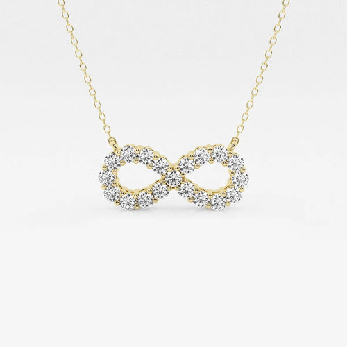 Round Lab Grown Diamond Infinity Pendant with Adjustable Chain