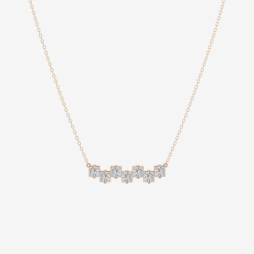 Princess Lab Grown Diamond Stagger Seven Stone Pendant