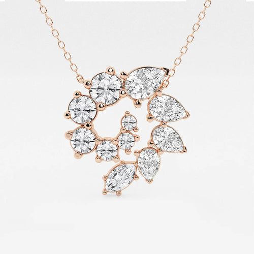 Multi-Shape Lab Grown Diamond Swirl Pendant