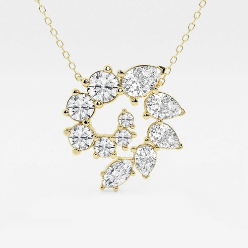 Multi-Shape Lab Grown Diamond Swirl Pendant