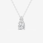 Toi Et Moi Cushion and Pear Pendant with Adjustable Chain