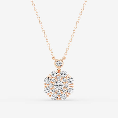 Round Lab Grown Diamond Vintage Multidimensional Pendant