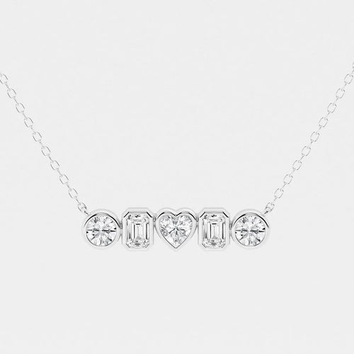Multi-Shape Lab Grown Diamond Bezel Five Stone Pendant