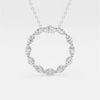 Marquise Lab Grown Diamond Circle Pendant with Adjustable Chain