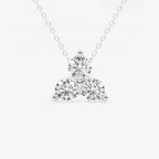 Round Lab Grown Diamond Three-Stone Pendant with Adjustable Chain