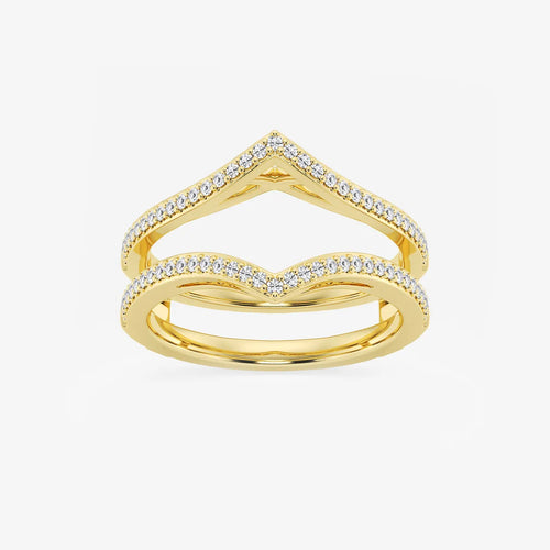 Round Lab Grown Diamond Chevron Ring Enhancer